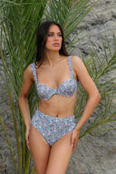 Bikini floral verde corsetero