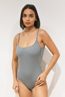 Bañador negro vichy