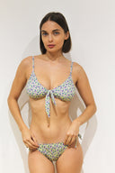 Bikini floral amarillo con lazo