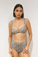 Bikini floral verde corsetero